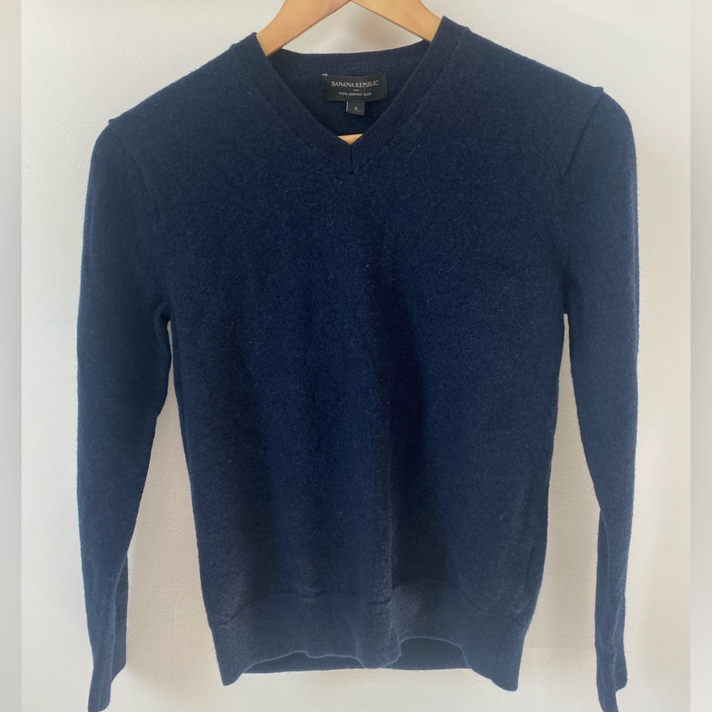Navy Banana Republic Merino Wool Sweater
